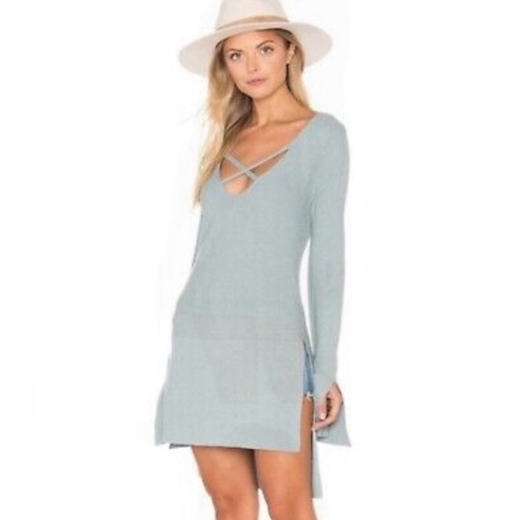 Free People Tops - Free People V-Neck Criss Cross Side Slits Pullover Knit Tunic